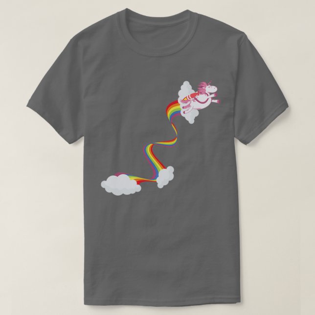 Camiseta Unicorn Jet Pack Rainbow Magical Horse Fart (Frente do Design)