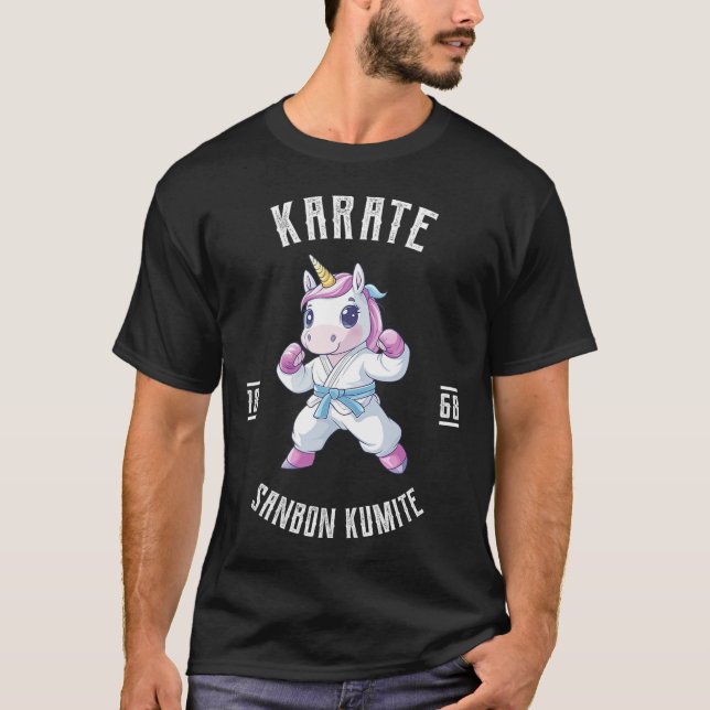 Camiseta Unicorn Karate - Artista Marcial Japonês (Frente)