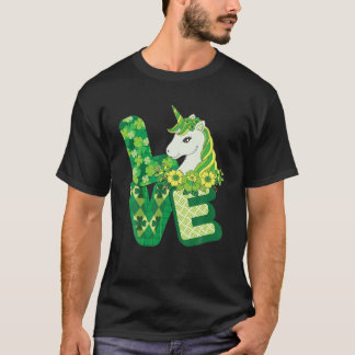 Camiseta Unicorn Love Cute Unicorn Face St Patricks Days Gi