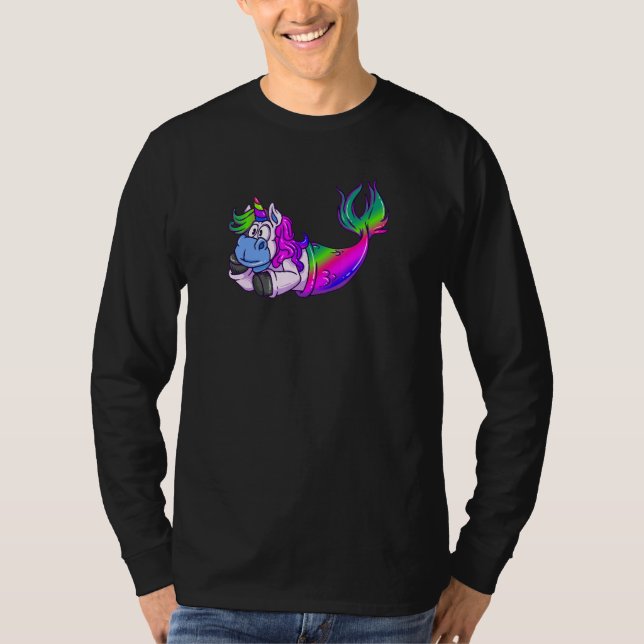Camiseta Unicorn Mermaid Squad Matching Kids Boys Girls Men (Frente)