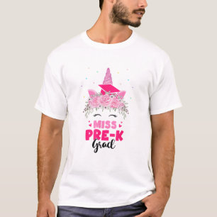 Camiseta Unicorn Miss Graduada Pré-escolar Formatura Menina