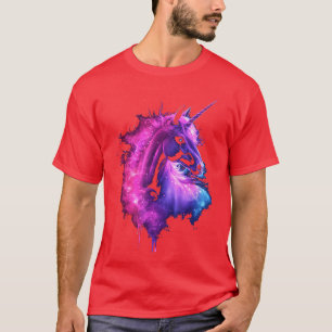 Camiseta Unicorn Motivo de Animal Mitológico Arte de Fantas