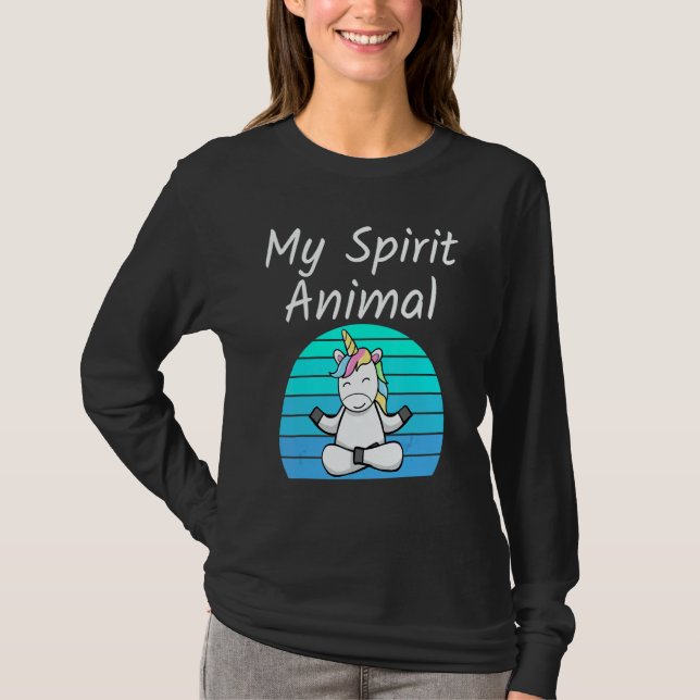 Camiseta Unicorn My Spirit Animal Relaxing Mediation Yoga u (Frente)