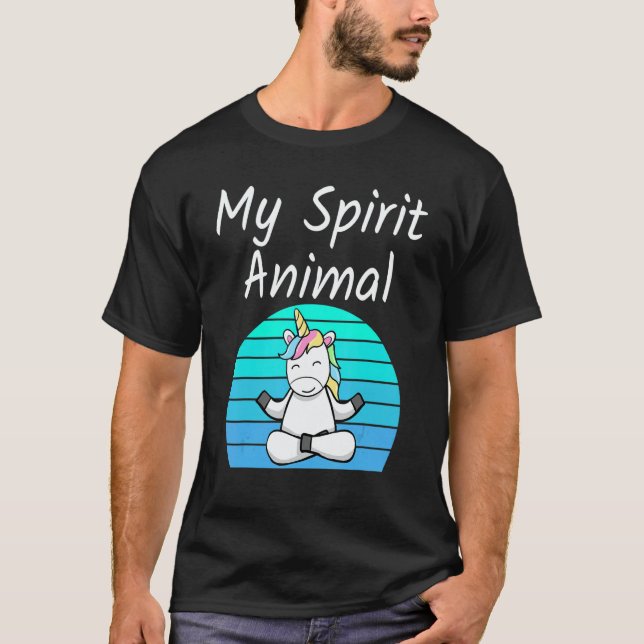 Camiseta Unicorn My Spirit Animal Relaxing Mediation Yoga u (Frente)