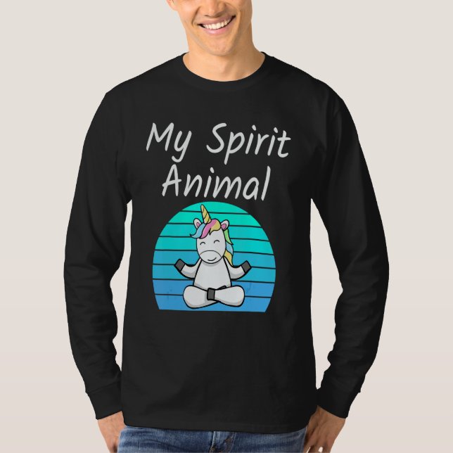 Camiseta Unicorn My Spirit Animal Relaxing Mediation Yoga u (Frente)
