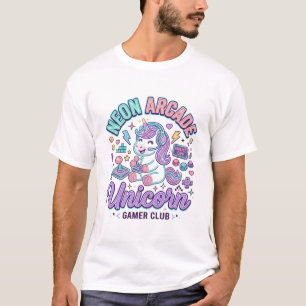 Camiseta Unicorn Neon Fliperama Unicórnio Estilo Retro Prod
