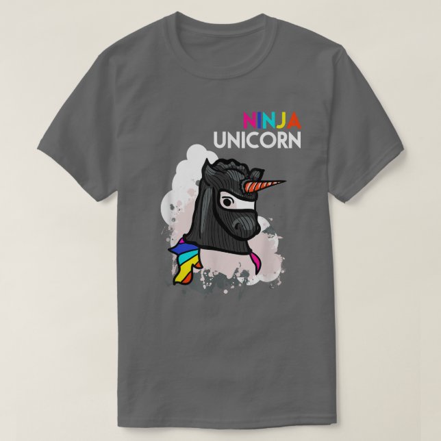Camiseta Unicorn Ninja Engraçado Artes Marciais Legal Comba (Frente do Design)