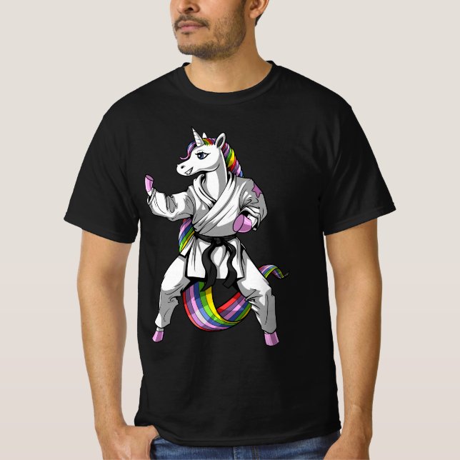 Camiseta Unicorn Ninja Karate Martial Art Kickboxing Taekwo (Frente)