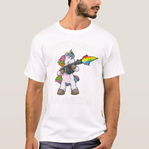 Camiseta Unicorn Pew Pew Madafakas Unicórn Rainbow Gun