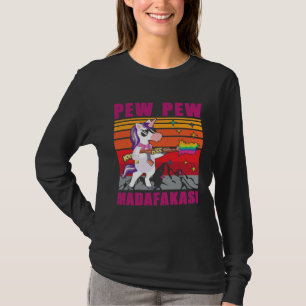 Camiseta Unicorn Pew Pew Madafakas Unicórnio Vintage