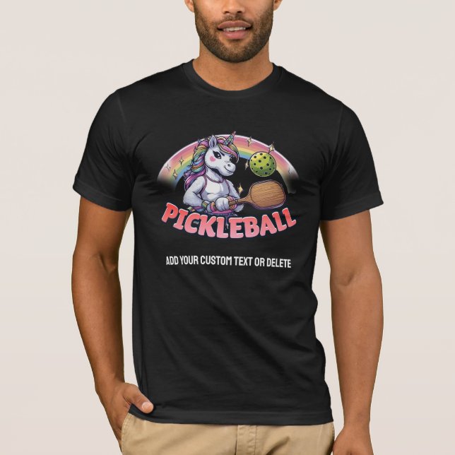 Camiseta Unicorn Pickleballer Esportivo Paddleball Rainbow (Frente)