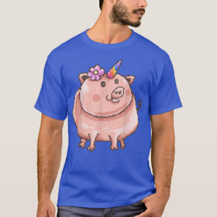 Camiseta Unicorn Pig Gift Bonito Aniversário Presente Rosa 