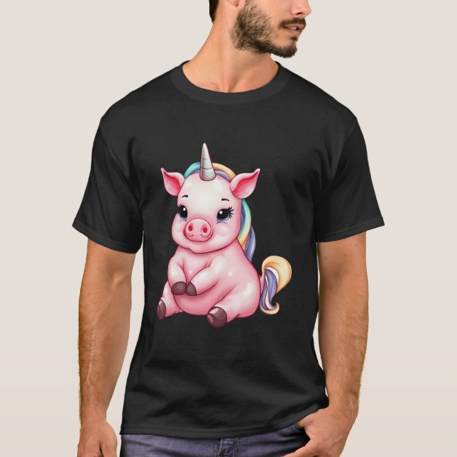 Camiseta Unicorn Pig Magical Fazenda Animal (Frente)