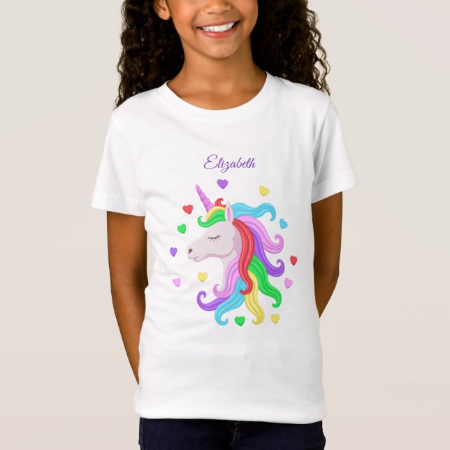 Camiseta Unicorn Pony Rainbow Stars Pastel Girly Magical (Frente)