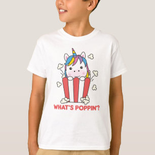 Camiseta Unicorn Popcorn Whats Poppin Funny