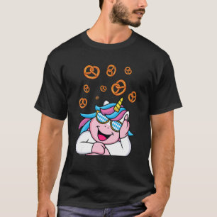 Camiseta Unicorn Pretzel Oktoberfest Mulheres Alemãs Bonita