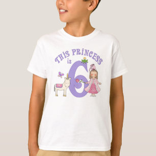 Camiseta Unicorn Princess 6 Birthday