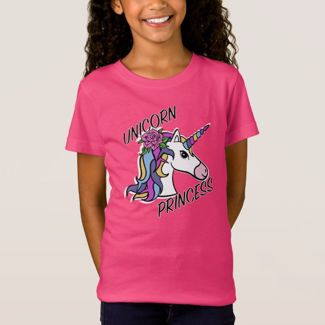 Camiseta Unicorn Princess Design - Fine Jersey T-Shi - Rapa (Frente)