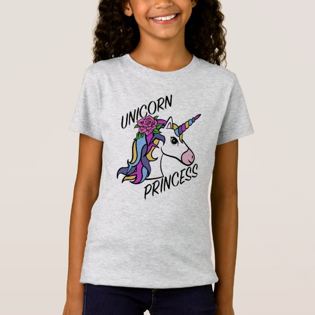 Camiseta Unicorn Princess Design - Fine Jersey T-Shi - Rapa (Frente)