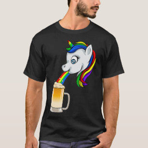 Camiseta Unicorn Puke Rainbow Beer Funny Bebendo PBV
