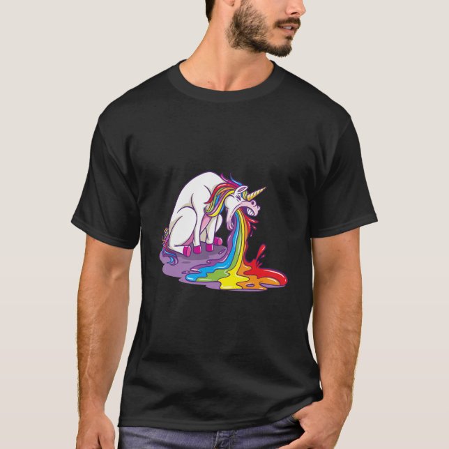 Camiseta Unicorn Puking Rainbow (Frente)