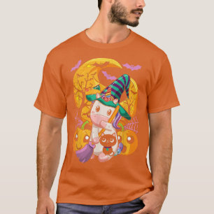 Camiseta Unicorn Pumpkin Black Cat Dia de Ação de Graças W