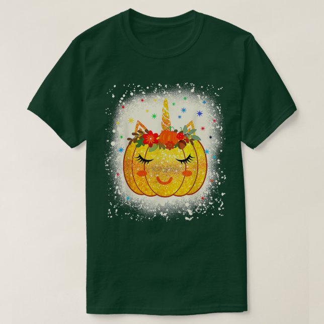 Camiseta Unicorn Pumpkin Halloween Thanksgiving 2022 Girls  (Frente do Design)