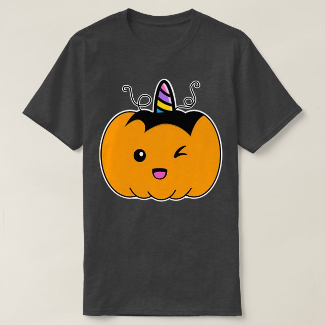 Camiseta Unicorn Pumpkin Halloween Unicorn (Frente do Design)