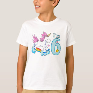Camiseta Unicorn Rainbow 6 Birthday