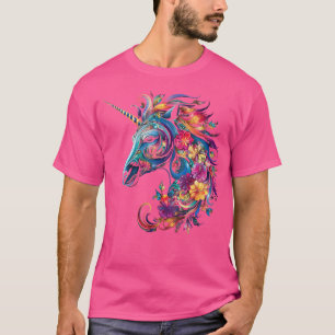 Camiseta Unicorn Rainbow Animal Graphic Trabalho de arte Un