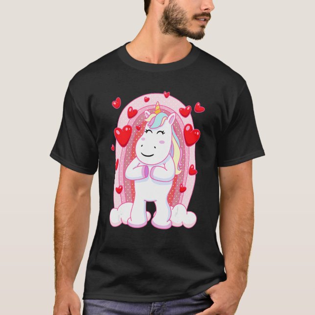 Camiseta Unicorn Rainbow Copia Dias de os namorados De Aniv (Frente)
