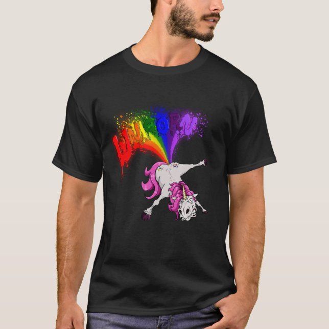 Camiseta unicorn rainbow fart (Frente)