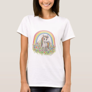 Camiseta Unicorn rainbow flower