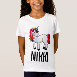 CAMISETA UNICORN RAINBOW NAME PERSONALIZADAS MENINAS T-SHIR