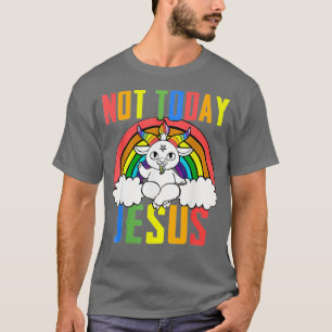 Camiseta Unicorn Rainbow Não Hoje Jesus tem presentes engra