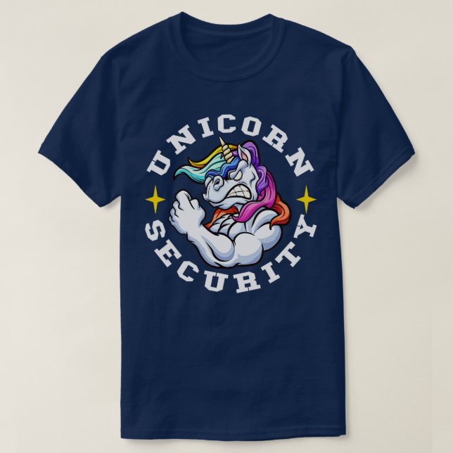 Camiseta Unicorn Security Manly Muscular Amantes de Unicorn (Frente do Design)