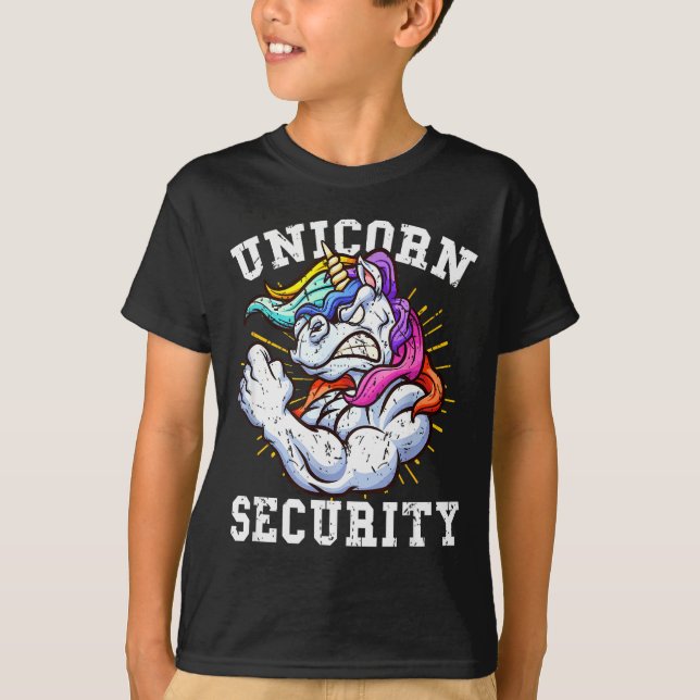 Camiseta Unicorn Security - Manly Muscular Unicorn Lovers  (Frente)