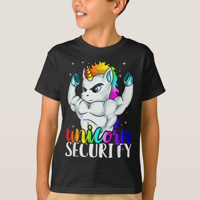 Camiseta Unicorn Security Squad Muscle Tee Funny Dad Brothe (Frente)