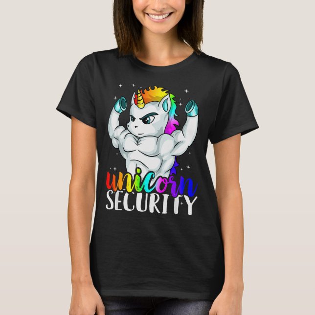 Camiseta Unicorn Security Squad Muscle Tee Funny Dad Brothe (Frente)