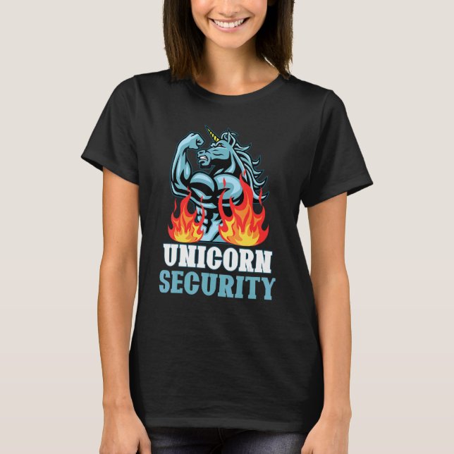 Camiseta Unicorn Security Unicorns Rainbow Graphic (Frente)