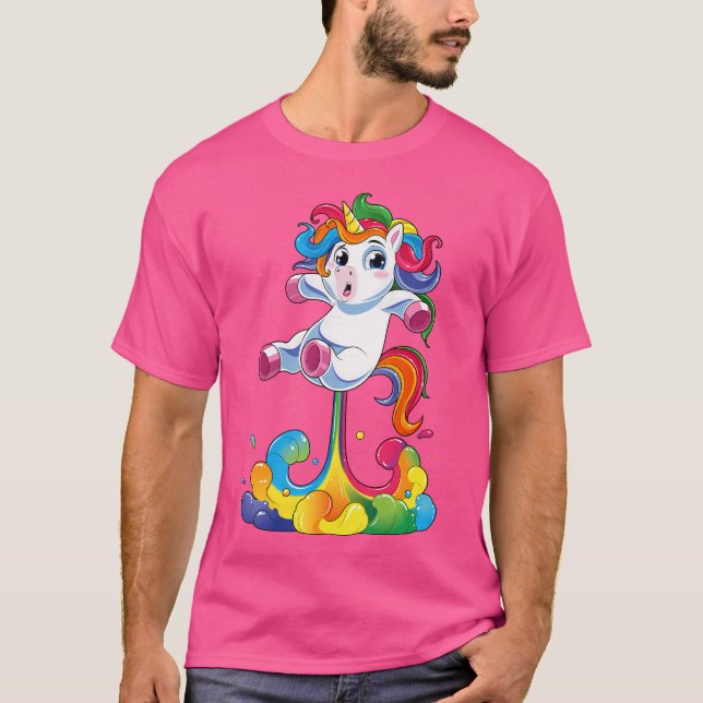 Camiseta Unicorn Shirt Funny Magical Fart Unicorn Farting R (Frente)