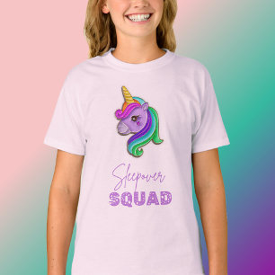 Camiseta Unicorn Sleepover Squad pajama favorece t-shirt