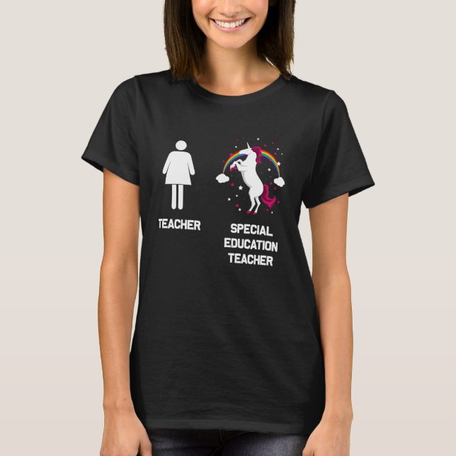 Camiseta Unicorn Special Educator Teacher Back To School (Frente)