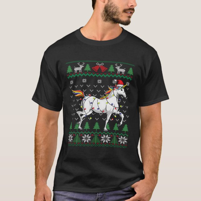 Camiseta Unicorn Ugly Para O Natal (Frente)