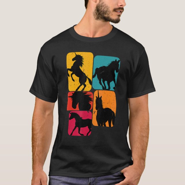 Camiseta Unicorn unicorns Retro Design (Frente)