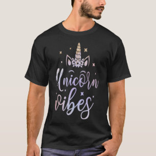 Camiseta Unicorn Vibes Girls Pastel Rainbow Filha Niece
