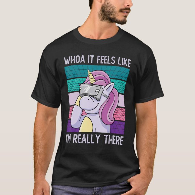 Camiseta Unicórn Virtual Reality Vr Gamer Rainbow Magical C (Frente)