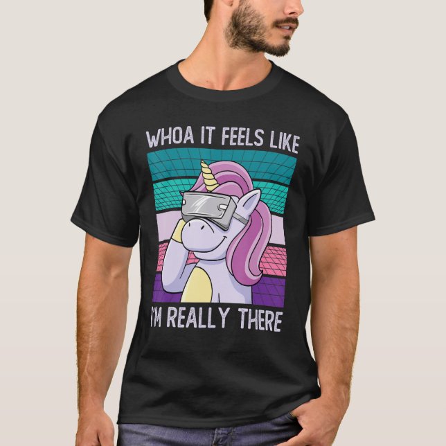 Camiseta Unicórn Virtual Reality Vr Gamer Rainbow Magical C (Frente)