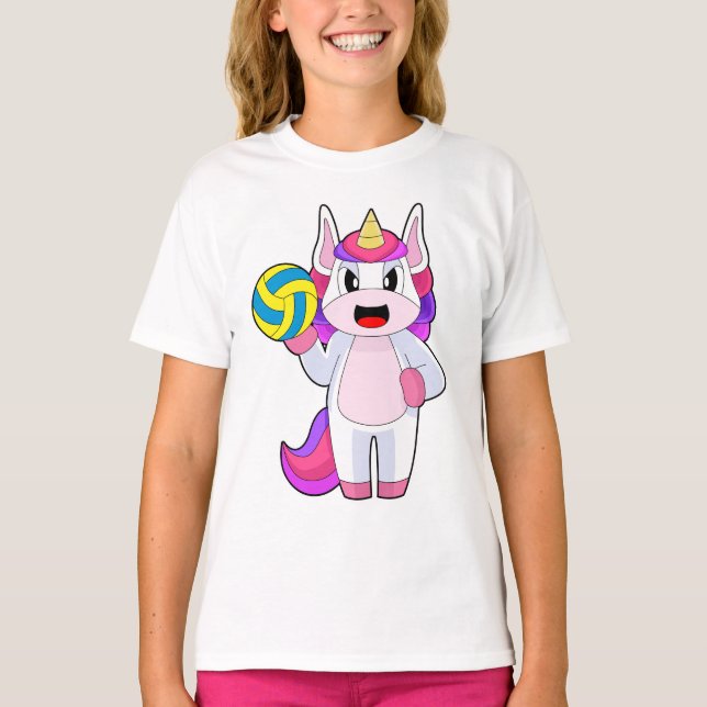 Camiseta Unicorn Volleyball player Volleyball Sports (Frente)