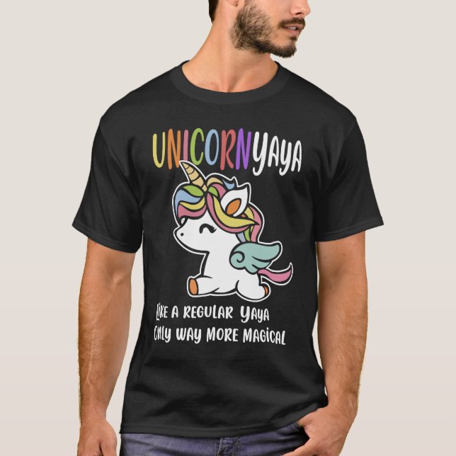 Camiseta Unicorn Yaya Cute Magical Funny Family Christmas (Frente)